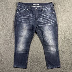 Affliction Jeans Mens 38x26 Mens Blue Ace Slim Fit Stretch Dark Wash Denim